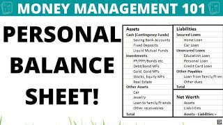 How To Become Rich Fast, Manage personal balance sheet